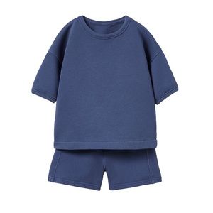 Bnwt Kids t shirt short set soft blue 5 6 years Zara